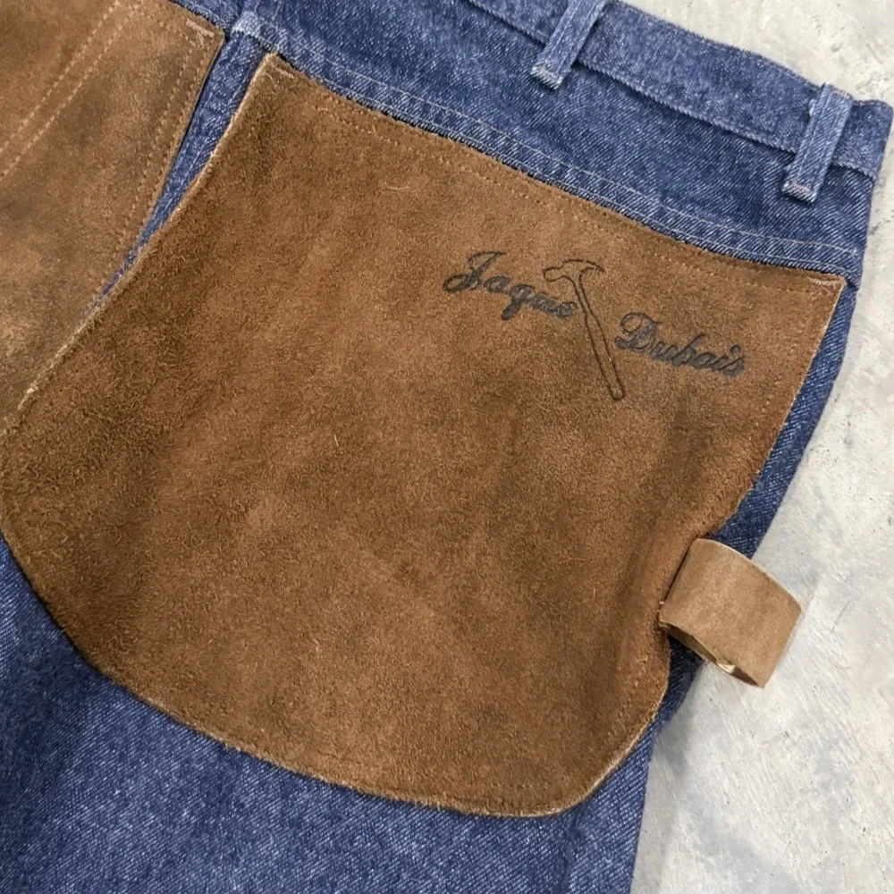 Jacques Dubois Carpenter Jeans Mens 40x34 Blue Excellent Suede Double Knee USA